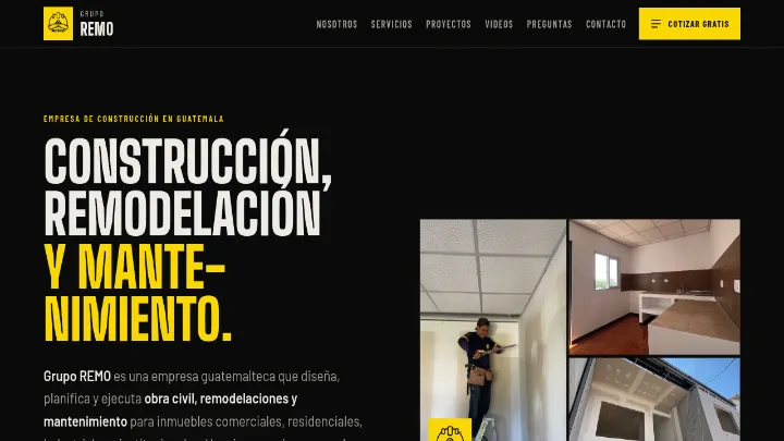 Captura de la página de inicio de Grupo REMO, sitio desarrollado por LandoHOUSE